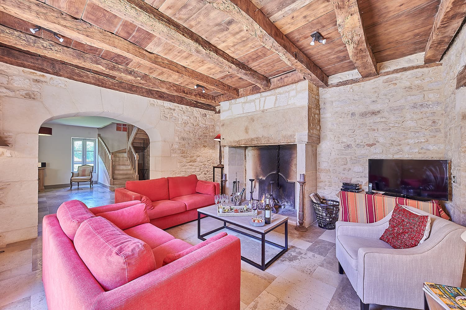 Salon, maison de vacances en Dordogne