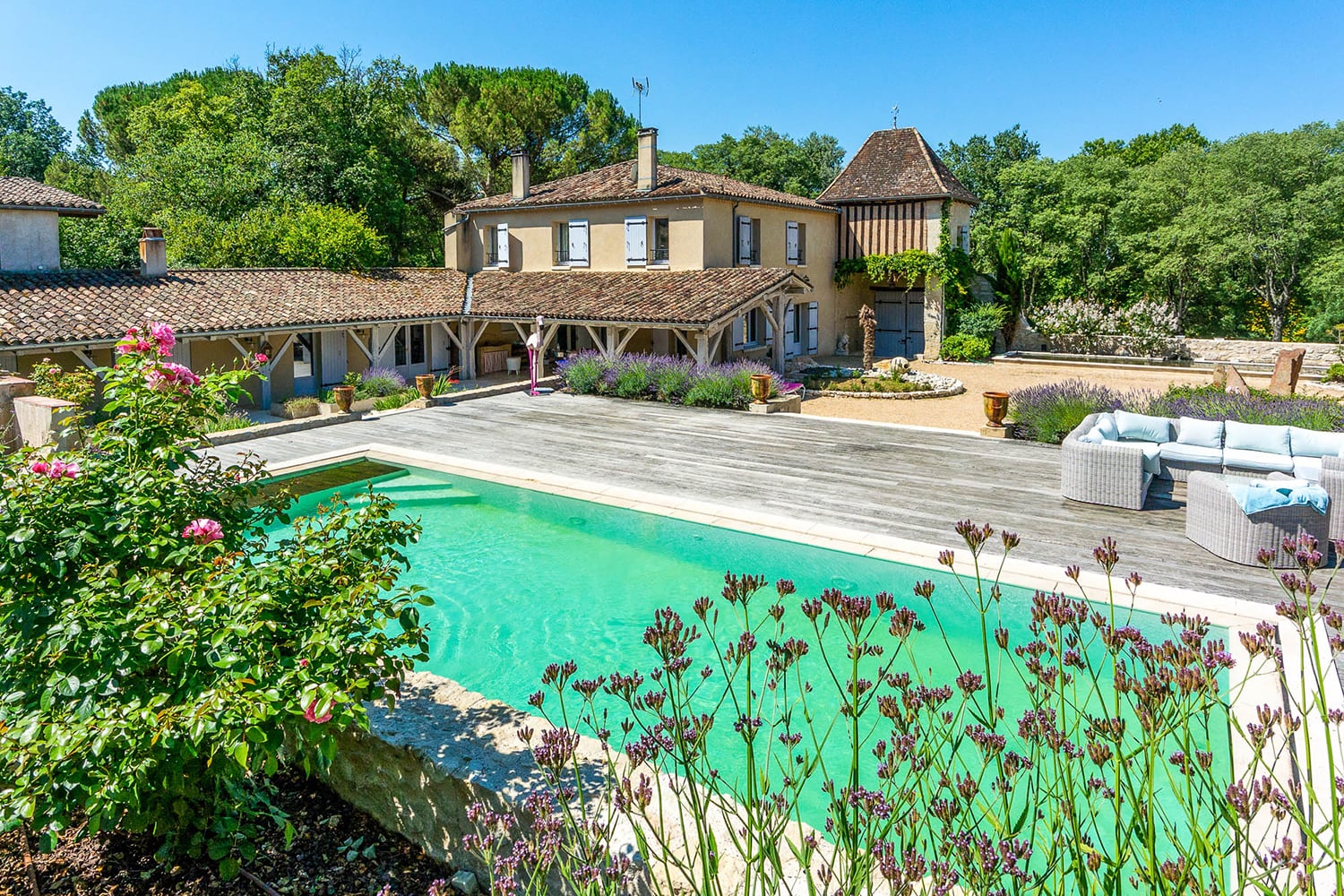 Maison de vacances à Gontaud-de-Nogaret avec piscine privée chauffée