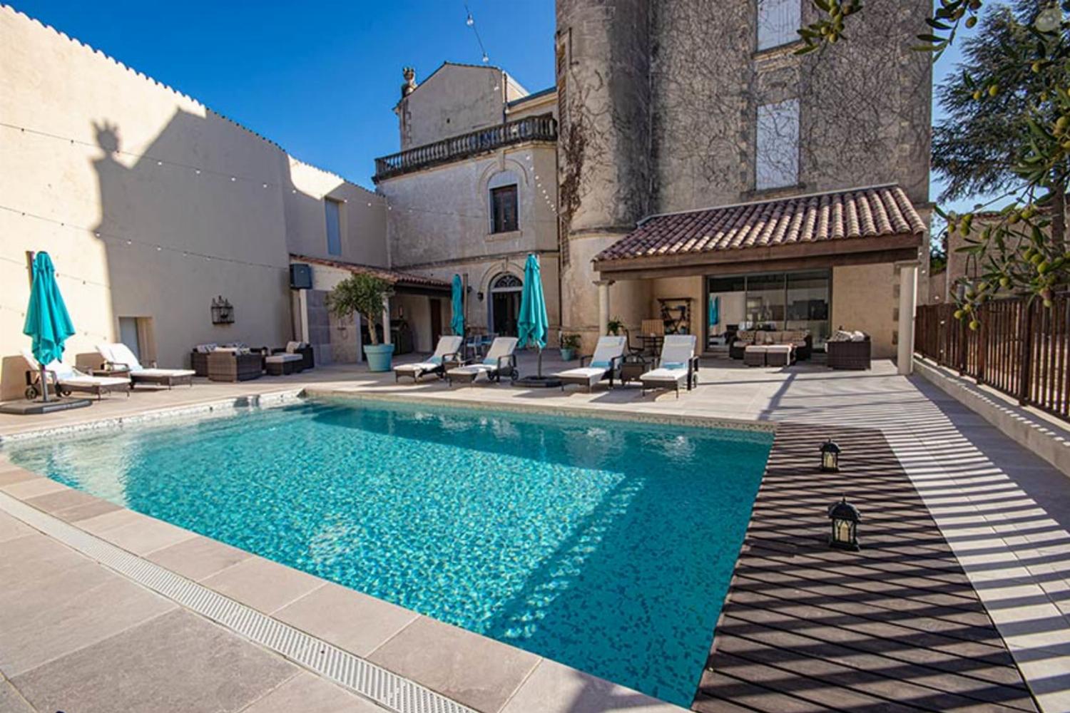 Holiday château in South of France with private heated pool
