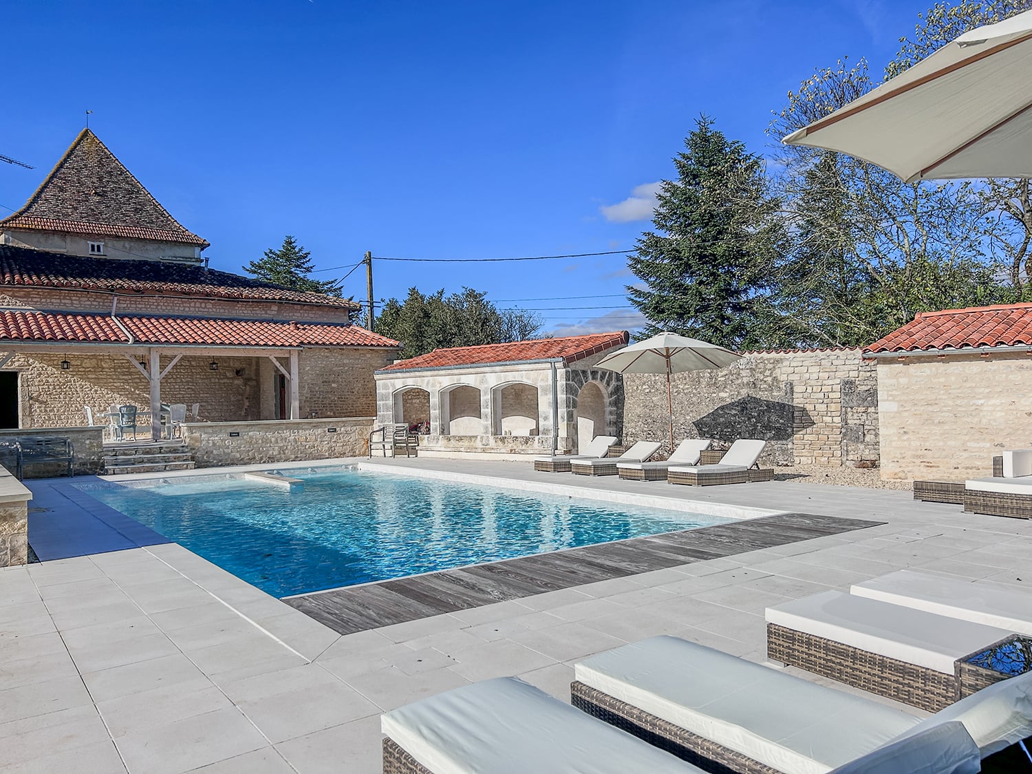 Piscine privée | Maison de vacances à Ambérac