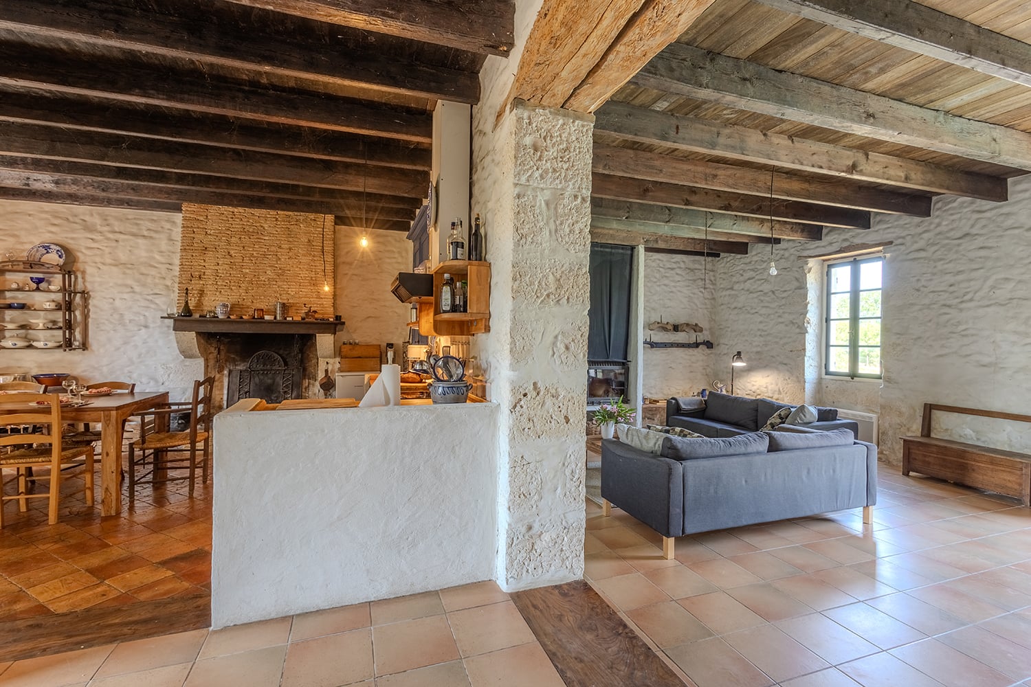 Cuisine et salon | Maison de vacances à Plaisance