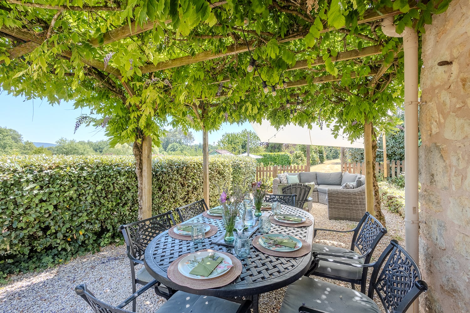Shaded dining terrace