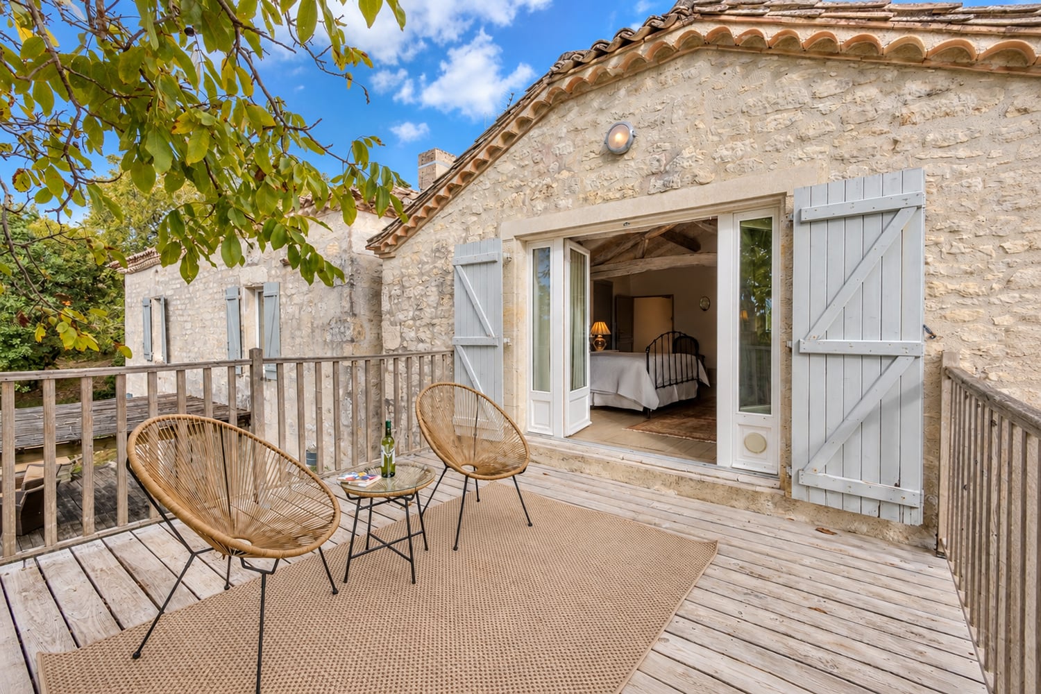 Chambre à coucher, terrasse au 1er étage